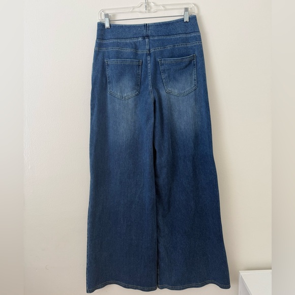 Halara Flex High Waisted Pockets Baggy Wide Leg Stretchy Denim Jeans Sz Medium - Picture 7 of 15